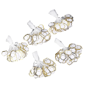 Pack Of 500pcs Gold/Silver Paper Stars Shaped Price Sturdy Paper Pre Punched Holes For Retail Display Party Decorations