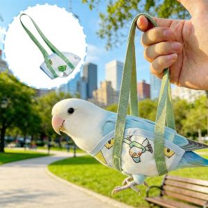INTOONE Breathable Parrot Vest Carrier Adjustable Strap Anti Escape Bird Backpack Carrier Portable Bird Travel Bag Small Parrots
