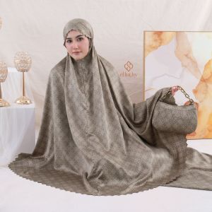 EL Lucky - Mukena Dewasa 2in1 Atasan Bawahan Muslim Classic Pattern Silk Premium dengan Lasercut Kalula Series