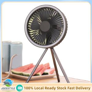 Jocestyle Portable Camping Fan with LED Light Tripod Rechargeable USB Tent Fan for Outdoor Tents Canopy RV
