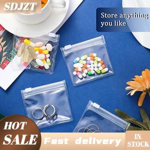 SDJZT 5pcs Pill Pouch túi zippered Pill Pouch tái sử dụng rõ ràng Pill Túi tự niêm phong du lịch y học tổ chức Lưu trữ