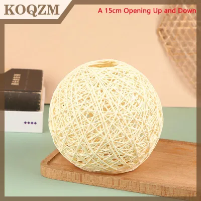 KOQZM Woven Pendant Light Shade Lamp Cover Chandelier Lamp Shade Lantern Basket Rattan Lampshade for Hotel Dining Room Restaurant
