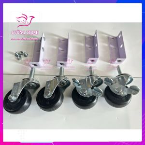 Bánh xe đẩy lắp kệ V lỗ loại tốt combo 4 bánh xoay 360 độ Lắp đặt  kệ V lỗ dễ dàng....