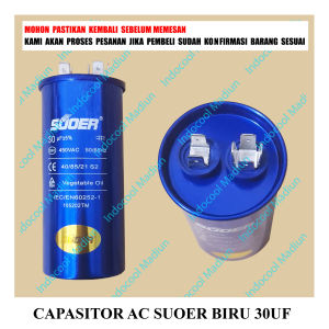 C30S CAPACITOR AC / KAPASITOR / CAPASITOR AC SUOER BIRU 30UF