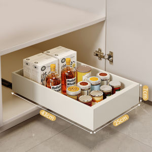 Under sink pull-out shelf/Kitchen cabinet inside drawer shelf/storage spices pull-out bowl basket/multi-function dish rack
