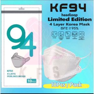 KF94 HEADLOOP FULL COLOUR 4PLY DISPOSABLE FACE MASK BPE95% HYGIENE HIJAB BERTUDUNG TALI EXTENDER MASK PEREMPUAN WANITA