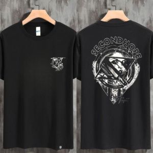 kaos pria distro Secondhope orijinal bahan katun adem motif simpel depan belakang baju cowok dewasa