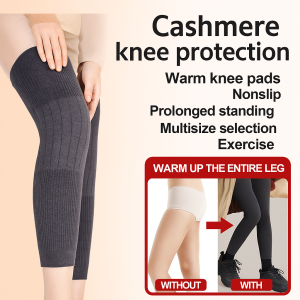 Autumn Winter Extra-Long Warm Cashmere Knee Pads Relieve Joint Pain High Elastic Comfortable Non-Slip Knee Pads