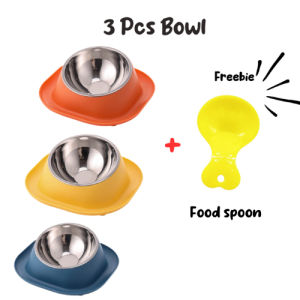 Anti-ant Bowl Stainless Steel Cat Bowl Durable Feeder Mangkuk Kucing Easy Clean Non-Slip Base