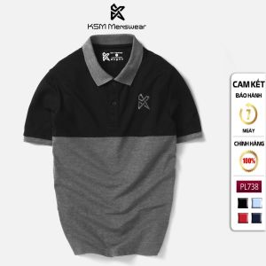 Áo Thun Polo Nam KSM Store Tay Ngắn có cổ bẻ phối màu vải Cotton dày mịn đẹp PL738