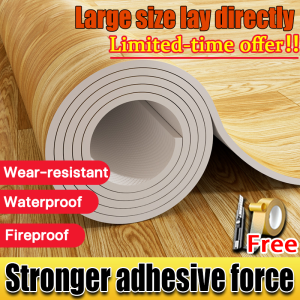 Stronger adhesive forcefloor vinyl tiles linoleum flooring PVC Floor Sticker linoleum rubberized makapalGive away knives and tape laying on the cement floor Wear-resistant Waterproof linoleum floor yard makapal