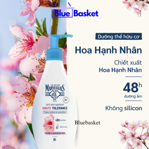 Sữa Dưỡng Thể Hữu Cơ 95% Cao Cấp 48h Le Petit Marseillais Pháp 250ml Chiết Xuất Hoa Hạnh Nhân