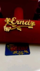 Bross Hijab Ukir Nama Sendiri Custom Lapis Emas