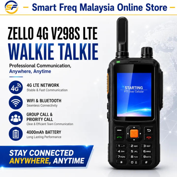 (NEW MODEL) ZELLO V298S 4G LTE WALKIE TALKIE