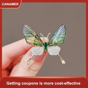 【CANAMEK】 Chống cháy nổ bướm Trâm côn trùng Corsage phụ kiện của phụ nữ Acrylic trong suốt cánh cao cấp quần áo Pin