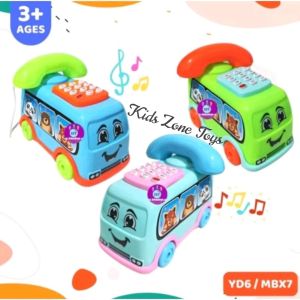 Mainan Anak Car Mobil Phone / Mainan Telepon Motif Bus Music dan Lampu