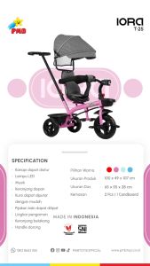 SEPEDA RODA TIGA / TRICYCLE DORONG ANAK PMB IORA T-25 Sepeda Anak Roda Tiga PMB Iora T-25 baby stroller