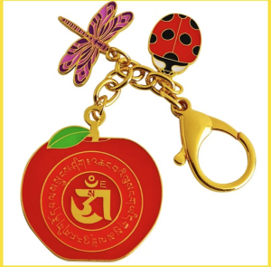Feng Shui 2025 Harmony Apple with Ladybug and Dragonfly Amulet