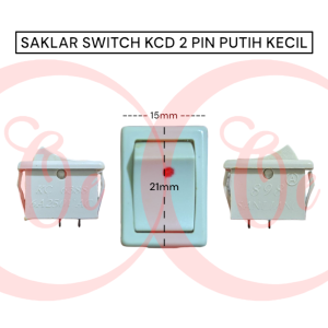 Saklar Switch KCD 2pin Putih 15mm x 21mm