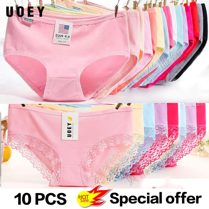 UOEY 5pcs/10pcs Pack(Random Color) Special Offer Women Panties