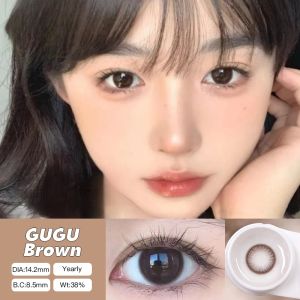 O2GIRL  kính áp tròng lens nâu  Graded (0~-8.00) lens mắt  Kính áp tròng màu nâu đen mắt lớn với ống kính tự nhiên mạnh mẽ Sử dụng hàng năm 1 cặp 14.0-14.5mm lens đen contact lenses