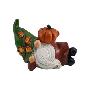 IPIE2 Resin Dwarf Sculpture Funny Creative Miniature Statue Thanksgiving Pumpkin Decoration Exquisite Gnome Figurine Thanksgiving
