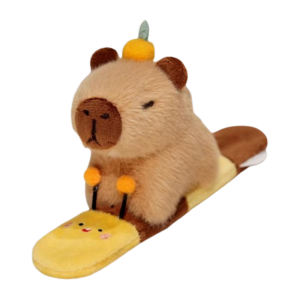 CAEXE ของเล่นรูปวงกลม สร้อยข้อมือตบตุ๊กตา Capybara สายรัดข้อมือ กับสีส้ม แหวนมือตุ๊กตา Capybara ของเล่นยัดไส้ นุ่มนุ่มๆ Capybara ตบ Snap ตุ๊กตาของเล่น ของเล่นเด็กเล่น