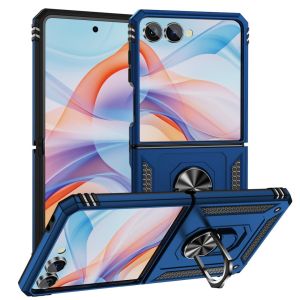 Compatible with for Samsung Galaxy Z Flip 8 7 6 5 Case with Hinge Protection and 360°Rotate Ring Magnetic Kickstand. [Military-Grade] Phone Case for Galaxy Z Flip 8 Black
