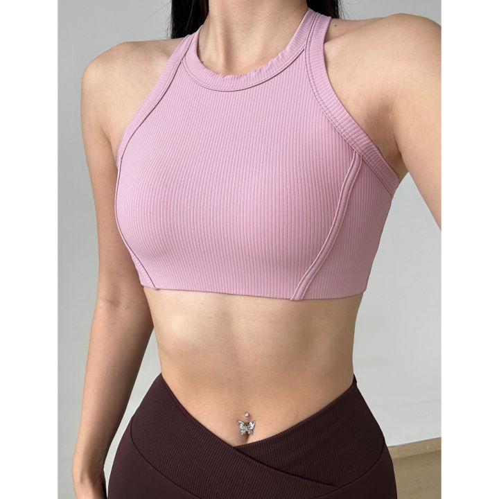 Hoppe Fumeng sports Bra High Support Pilates Breathable Short Sleeveless  Fitness Yoga Tank Top Lazada PH