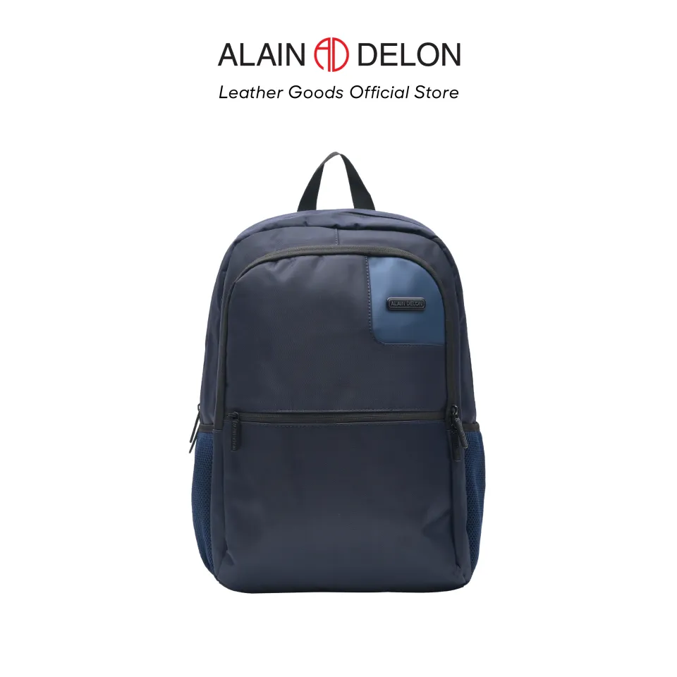 ALAIN DELON MEN STYLISH NYLON BACKPACK WITH LUGGAGE STRAP