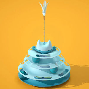 Cat Four-tier Turntable Ball Cat Interactive Toy Funny Cat Stick Feather Windmill Pet Accessories A Favorite For Teasing Cats