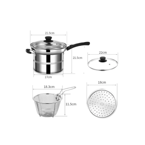 Bộ Nồi Chảo 3 Chi Tiết Vân Đá Cremic Màu Đen Đế Từ Siêu Dày Chống Dính Chất Lượng Cao - Bếp Lành Décor Sang Trọng