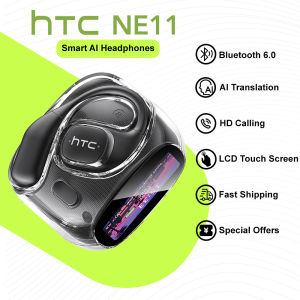 HTC NE11 AI Translator Earbud Wireless Bluetooth Earphone Face-to-Face Translation 3-spatial Sound Effects Open Ear Earphone With LED Dispaly Panoramic Bass Enhancement Comfortable To Wear Sport Headset With Mic Bluetooth 6.0 Fast Charger 30H Battery Lif