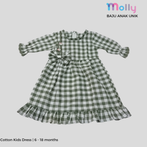 Baby Dress /Gaun/Baju Bayi Anak Perempuan Katun Kotak kotak