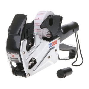 A Line 8 Digits Price Tag Labeler with Labels Roll+ Ink MX-H813 Price Labeller Gun Label paper For labeling Price Gun Ink Roller 8 Digits Price Tag Labeller Gun Tagger Machine Heavy Duty Portable Pricing Gun Marker Price Tag Label Gun Price Tagger Gun