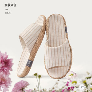 Yuangang Spring And Autumn Cotton And Linen Slippers For Women Summer Indoor CoupleS Non-Slip Odor-Resistant Fabric Slippers For Men Home Use All-Season Soft Sole