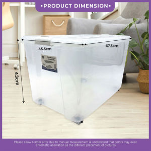 MAXONIC 90L MULTIPURPOSE STORAGE BOX WITH TWO DIRECTIONAL WHEELS | KOTAK SIMPANAN PLASTIK SERBAGUNA