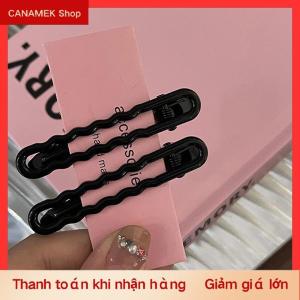CS 2 cái bộ kẹo màu kim loại rỗng tóc Clip tóc bị hỏng bên Duckbill bangs Y2K tóc phụ kiện