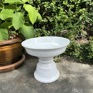 พานไม้ไผ่ขด สีขาว ขนาดๅ12  14 16  นิ้ว  พานขาว   พานขันบัว บายศรี ไหว้ครู