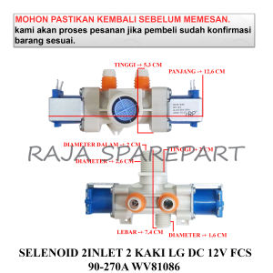 SIDLG270 WATER INLET MESIN CUCI / INLET / SELENOID 2INLET 2 KAKI LG DC 12V FCS 90-270A WV81086