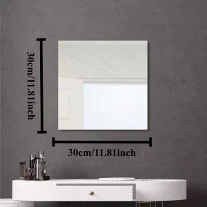 Peel/Stick Acrylic Full Mirror Sticker Soft Stitching Mirror Decal for Bathroom Walls Vanity Areas