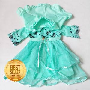 Gaun Pesta Warna Mint Wardah Model Terbaru 2023 GRATIS PITA Baju Mint Blouse Anak 1 Tahun Dress Brukat Wardah Bayi 6 12 Bulan Terlaris Import Korean Style Bahan Tulle Premium KAP168