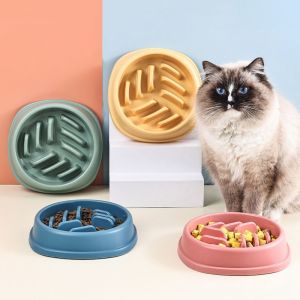 SWEET ELVES Anti Choking Dog Slow Food Bowl Portable Plastic Cat Feeder Pet Feeding Tool Anti Spill Pet Feeding Basin Water