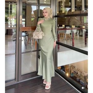 DRESS BRIDESMAID LEBARAN PREMIUM MAXY MEWAH KEKINIAN LYODRA DRESS SILK WUDHU FRIENDLY