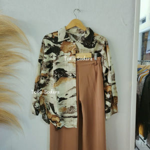 Davina Set Pinggang Oval // Setelan Rayon Diamond Mix Crinkle Free Bross