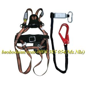 Dây an toàn toàn thân Hàn Quốc Kujie 1 móc nhôm kèm hộp giảm sốc- Hình thật