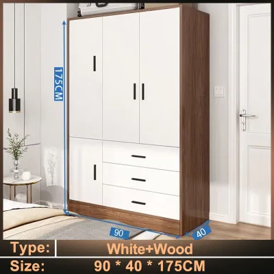Wooden wardrobe bedroom cabinet Cabinet for clothessimple clothing cabinet for assembly modern rental wardrobe