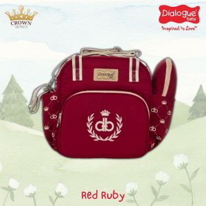 Tas Kecil 3in1 + Tempat Botol Susu Dialogue Baby Crown Series DGT7418 Jinjing Ransel Gendong Slempang Bordir