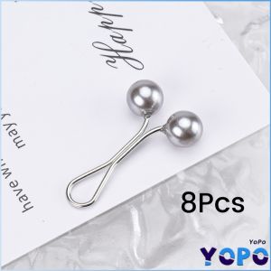 YoPo Jeans Skirt Waist Invisible Clip Detachable Fixed Buckle Headscarf Clamp Sweet Pearl Style 8Pcs/pack