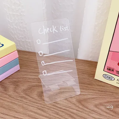【SG Local Stock】Transparent Acrylic Message Board Memo Portable Writing Note Board Phone Holder Office School Stationery